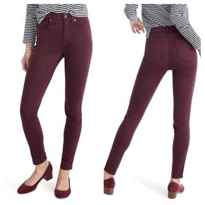 Madewell Burgundy Sateen Skinny Jeans Size 25